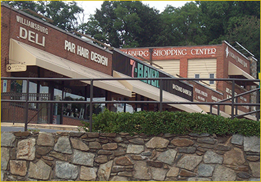 Front of the shopping center.